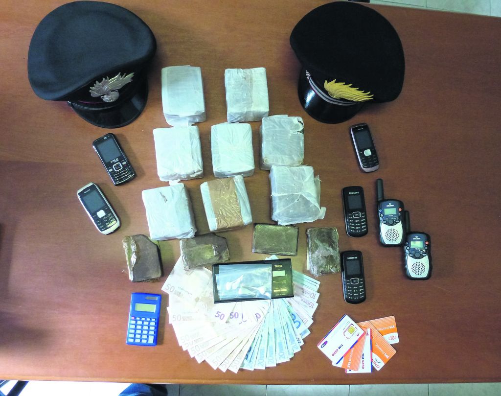 Un recente sequestro di hashish