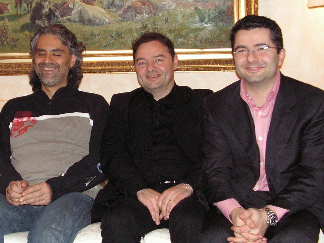 I fratelli Zecchini con Andrea Bocelli