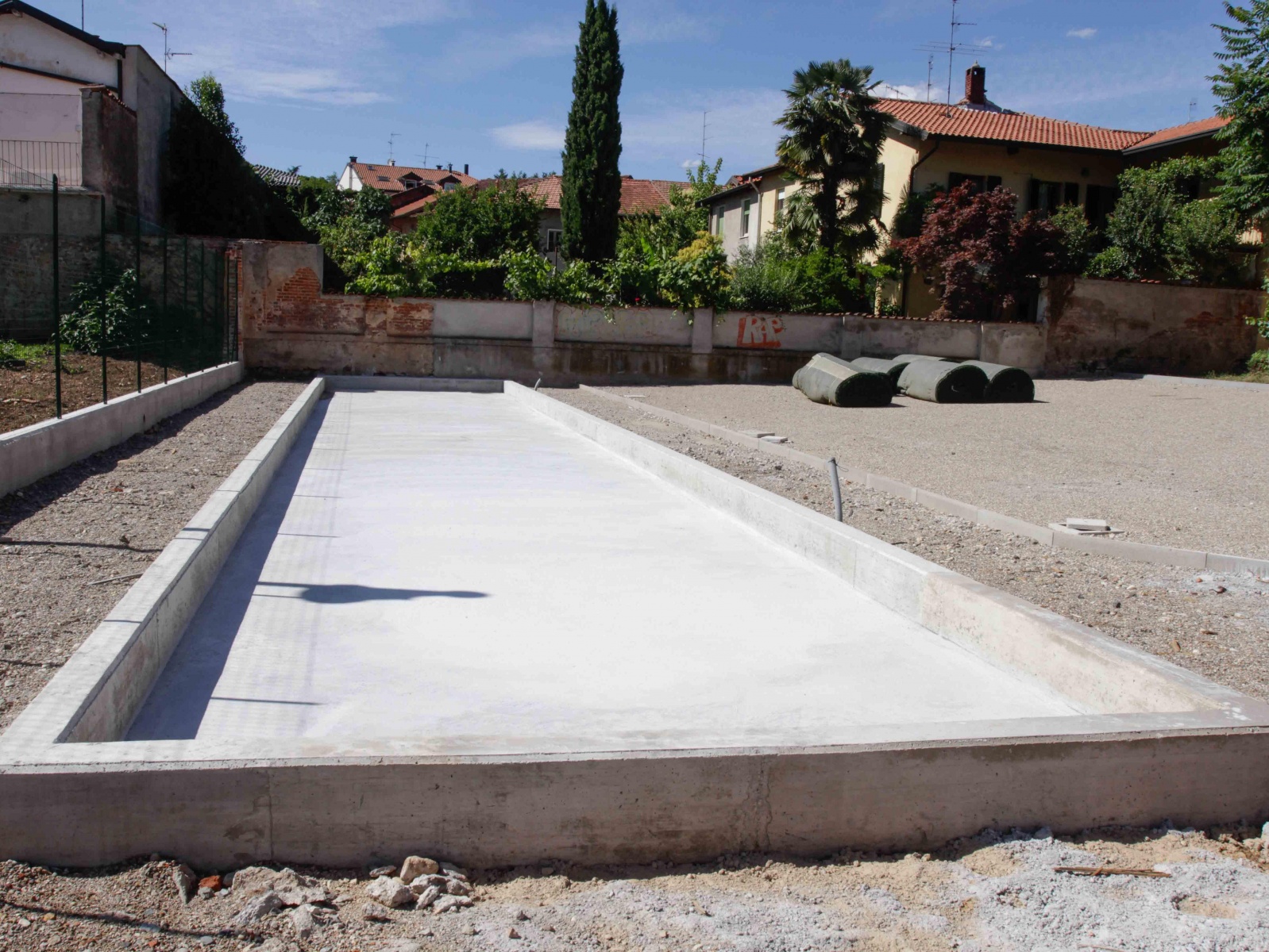 Lavori in corso per il nuovo campo da bocce (Blitz)