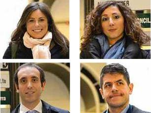 In senso orario da sinistra: Olivia Condino, Giorgiana Manzo, Alberto Longobardi e Stefano Colombo