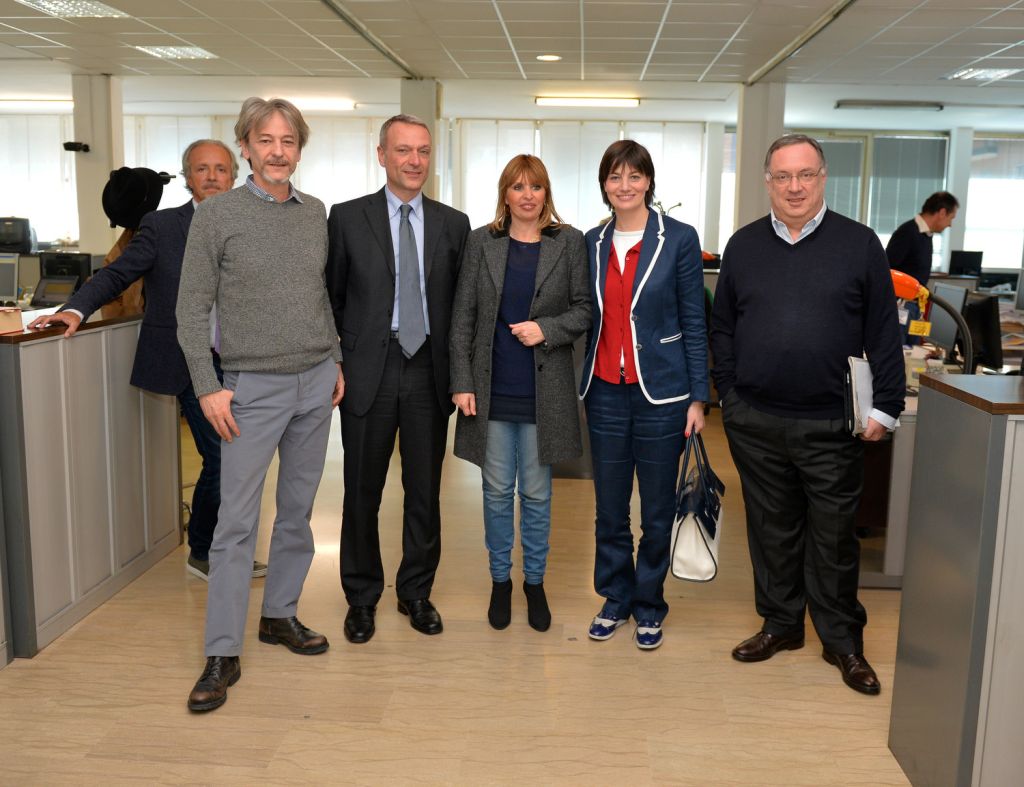 Da sinistra: Paolo Provenzi, Luca Marsico, Alessandra Mussolini, Lara Comi e Vincenzo Coronetti (Blitz)
