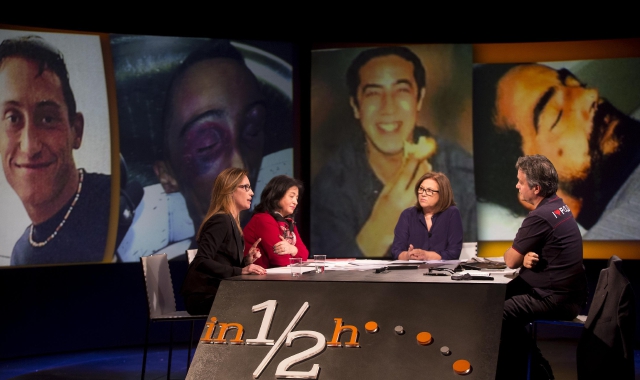 Da sinistra, Ilaria Cucchi, Lucia Uva, Lucia Annunziata e Gianni Tonelli (foto Claudio Peri-Ansa)
