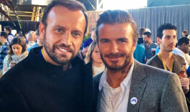 Mauro Porcini con un super ospite, David Beckham