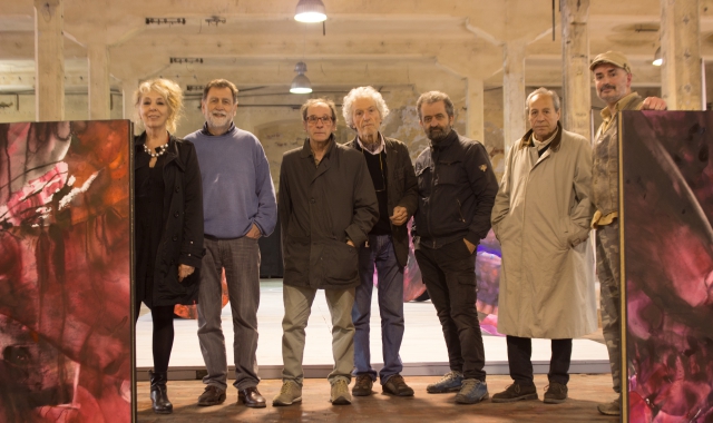 Gli artisti del gruppo A-raund, da sinistra: Grazia Giani, Claudio Benzoni, Luca Lischetti, Aldo Ambrosini, Vito Scamarcia, Giorgio Sovana e Fausto Bianchi