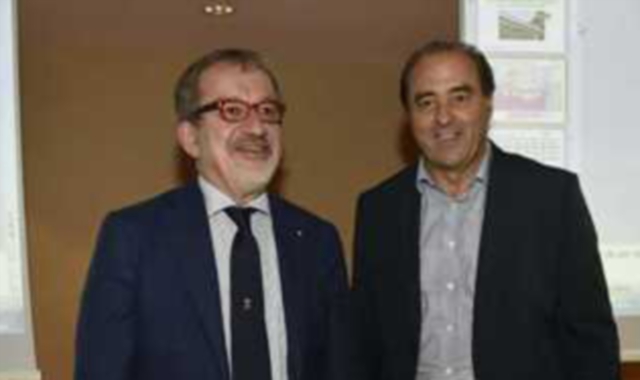 Roberto Maroni e il neopresidente di Pedemontana Antonio Di Pietro
