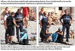 Francia, polizia ordina a una donna di togliere il burkini a Nizza