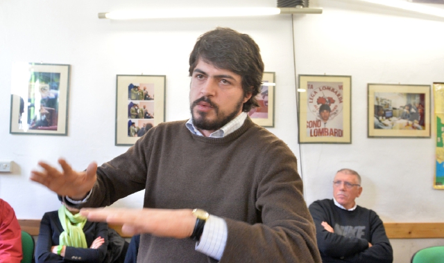 Marco Pinti quando fu eletto segretario nel 2013  (Foto Archivio)