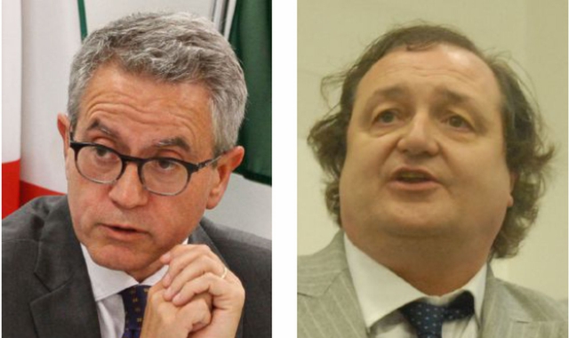 Il vicepresidente della Provincia Giorgio  Ginelli e (a destra) Gigi Farioli  (Foto Archivio)