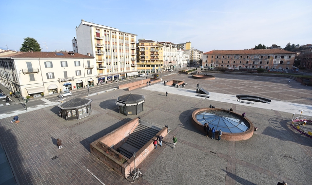 Una vista panoramica di piazza Repubblica
