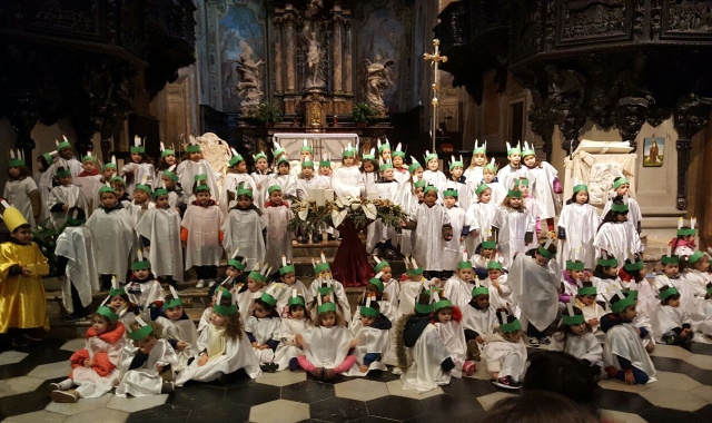 I bambini dell’asilo d’infanzia Veratti in Basilica