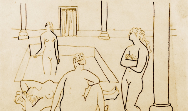 «Studio per il bagno turco», disegno di Picasso