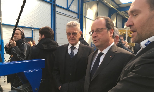 La visita del presidente francese nella sede delle Ardenne
