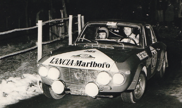 La Fulvia Coupé dei varesini Luigi  Ponti e Gianfranco Bonenti, 6° nel 333 Minuti 1974 e la Alpine A110 guidata da Tony Fassina.