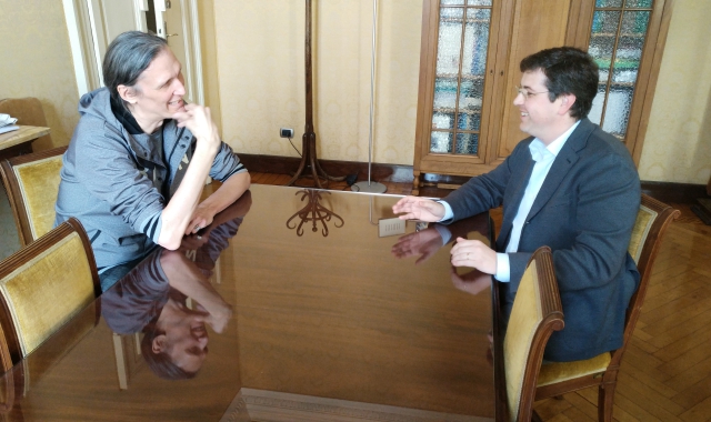 L’incontro in municipio tra Luca Chiaravalli e il sindaco Andrea Cassani