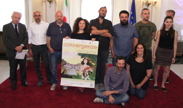 Gli organizzatori del festival “Convergenze” a Palazzo Estense (Blitz)