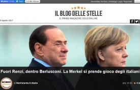 Ue, M5s: fuori Renzi, dentro Berlusconi. Merkel prende in giro