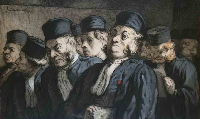   «Avocats et juges avant l’audience» di  Honoré Daumier