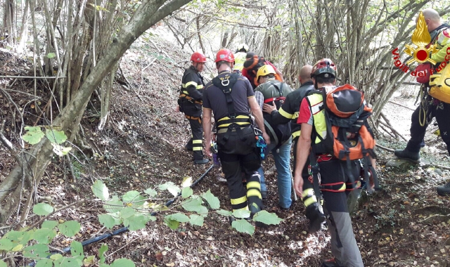 I soccorsi al fungiatt caduto sul Monte San Michele