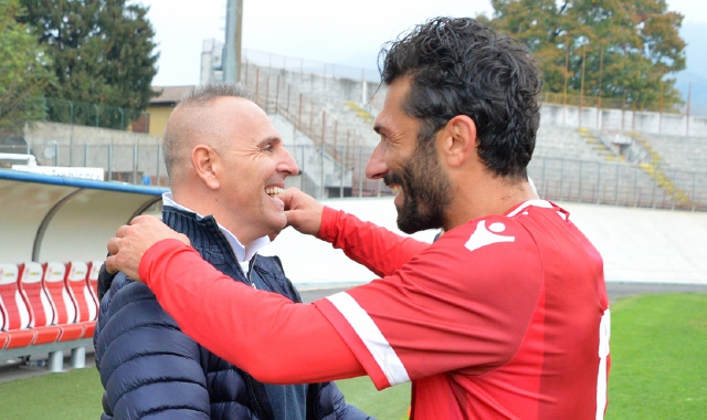 Christian Longobardi, 35 anni, con Paolo Basile (foto Blitz)