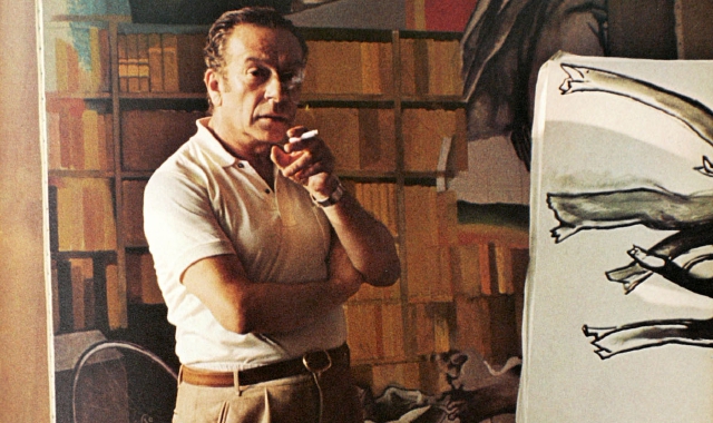 Renato Guttuso nel suo atelier di Velate