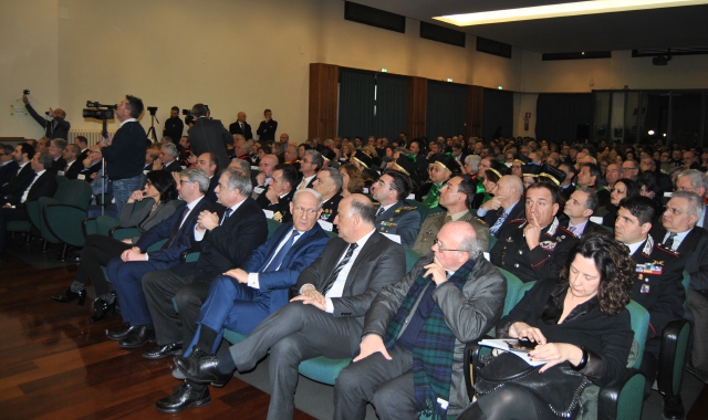 L’aula magna durante la cerimonia di lunedì 19