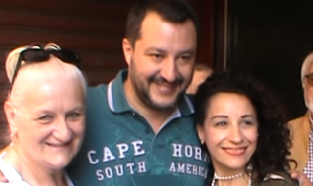 Raffaella Biafora e Stefania Federici con Matteo Salvini