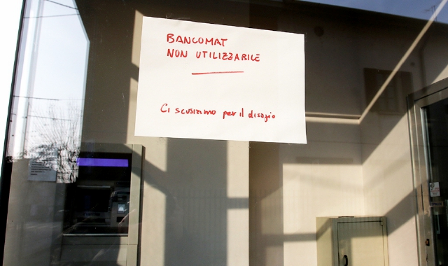 La banca dove è stato tentato il furto