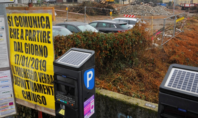 Cantiere al parcheggio di Giubiano