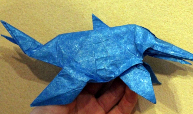 Uno degli origami arrivati da New York. Domenica dalle 14.30 si potrà ammirarli al Museo civico