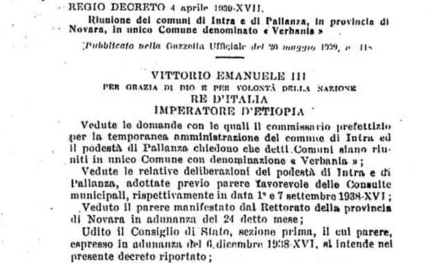 Il Regio decreto del 4 aprile 1939