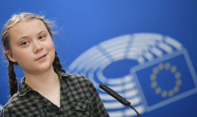Greta Thunberg al Parlamento europeo (Ansa - PATRICK SEEGER)