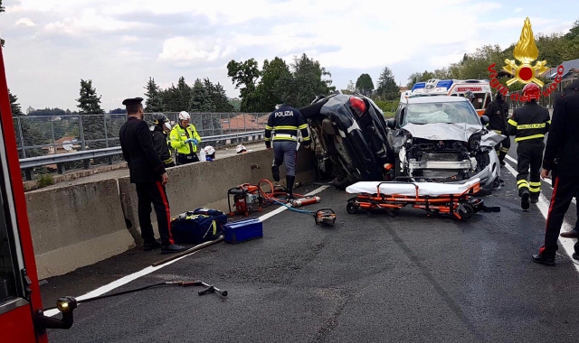 Le due auto coinvolte nell’incidente