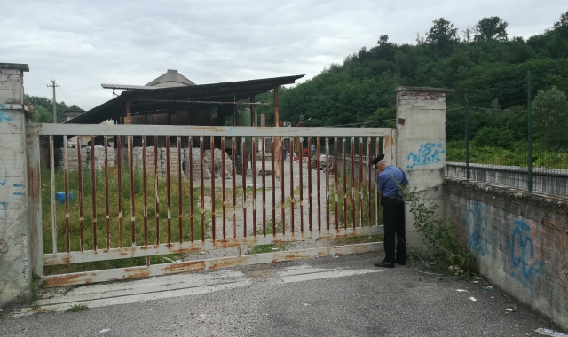 L’ingresso dell’area aziendale sottoposta a controlli