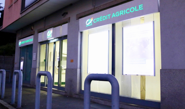 La filiale del Credit Agricole dove era stato programmato il colpo (Archivio)