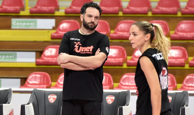 Coach Stefano Lavarini con Giulia Leonardi (foto Blitz)
