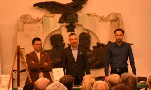 Lorenzo Filippo Guenzani agli Studi Patri con Massimo Palazzi e Matteo Scaltritti (Foto Archivio)