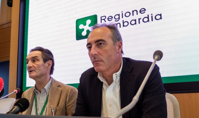 L’assessore Giulio Gallera e il presidente Attilio Fontana
