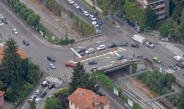 Una veduta di Largo Flaiano dall’alto (Foto Blitz)