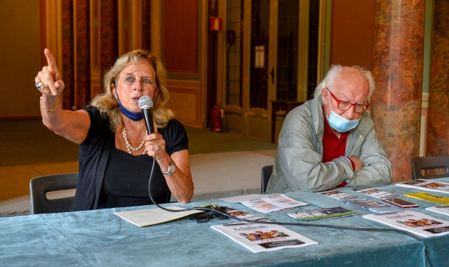 Varese presentazione Premio Chiara 2020: Bambi Lazzati e  Romano Oldrini (foto Blitz)