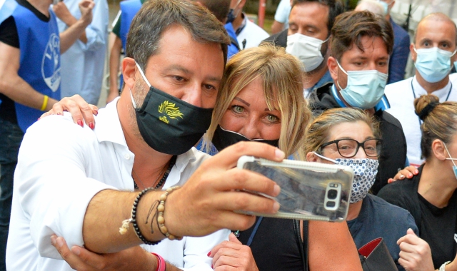 Salvini con Barbara Bison (foto Archivio)