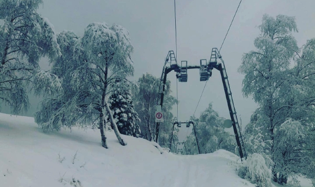Un’immagine della Forcora dopo l’ultima nevicata