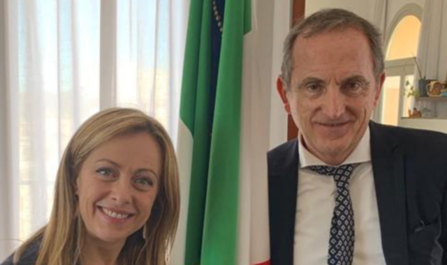 Emanuele Antonelli con il segretario di Fratelli d’Italia Giorgia Meloni 