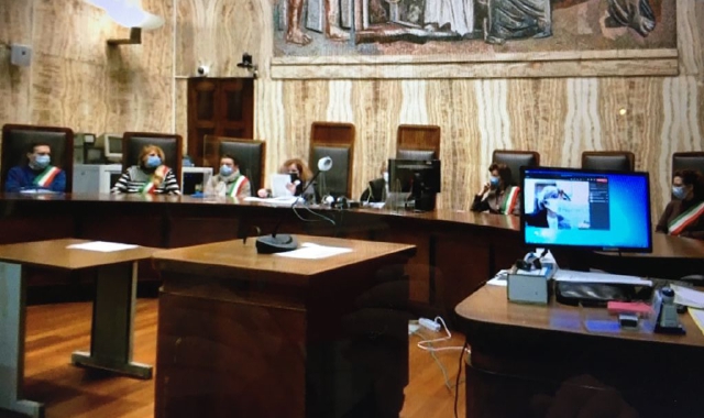 La Corte d’Assise d’Appello al momento della decisione (foto Redazione)