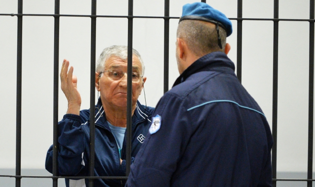 Giuseppe Piccolomo in aula durante un’udienza al tribunale di Varese