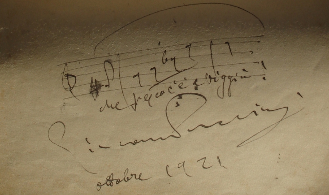 Lo scritto autografo del compositore viene custodito gelosamente a Viggiù in ricordo di quella visita così speciale