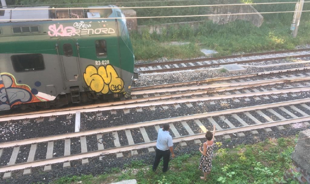 Il macchinista ha convinto la donna a salire sul treno (foto Redazione)