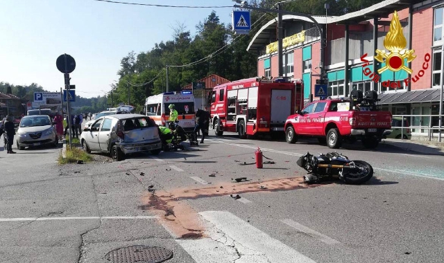 Incidente a Vergiate, ferito motociclista