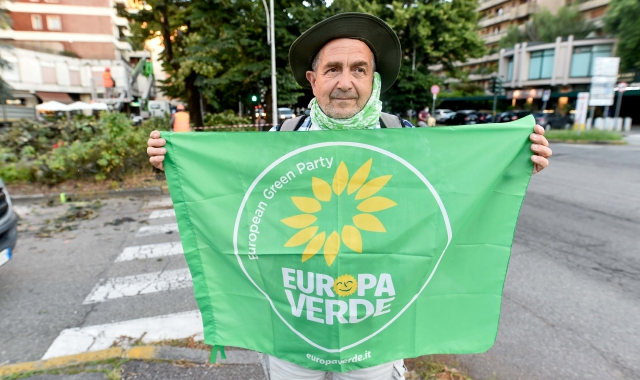 Andrea Barcucci durante una manifestazione dei Verdi