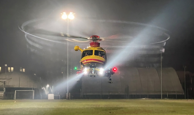 L’elisoccorso è intervenuto a Cislago (foto Blitz)