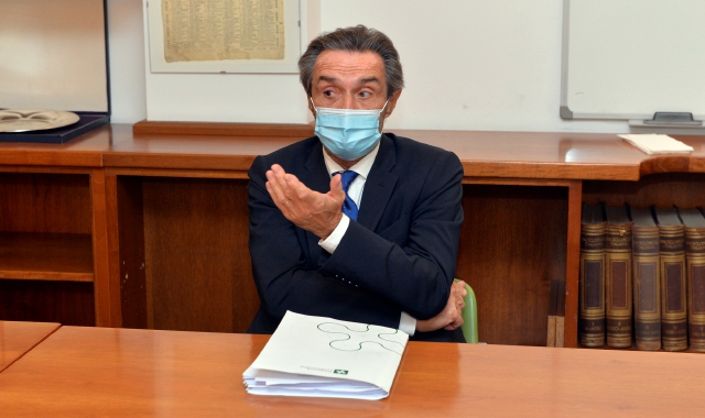 Il presidente Attilio Fontana in Prealpina
